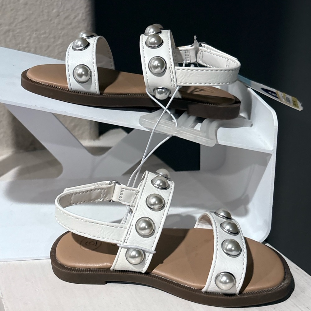Selene Pearl Sandals - Cat & Jack™ White Open Toe, Hook and Loop Infant Sizes - Picture 2 of 9